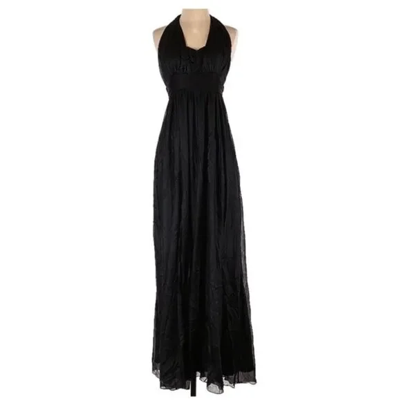 BCBGeneration | Dresses | Bcbgeneration Black Tie Neck Strapless Evening  Formal Gown Dress Sz 6 | Poshmark